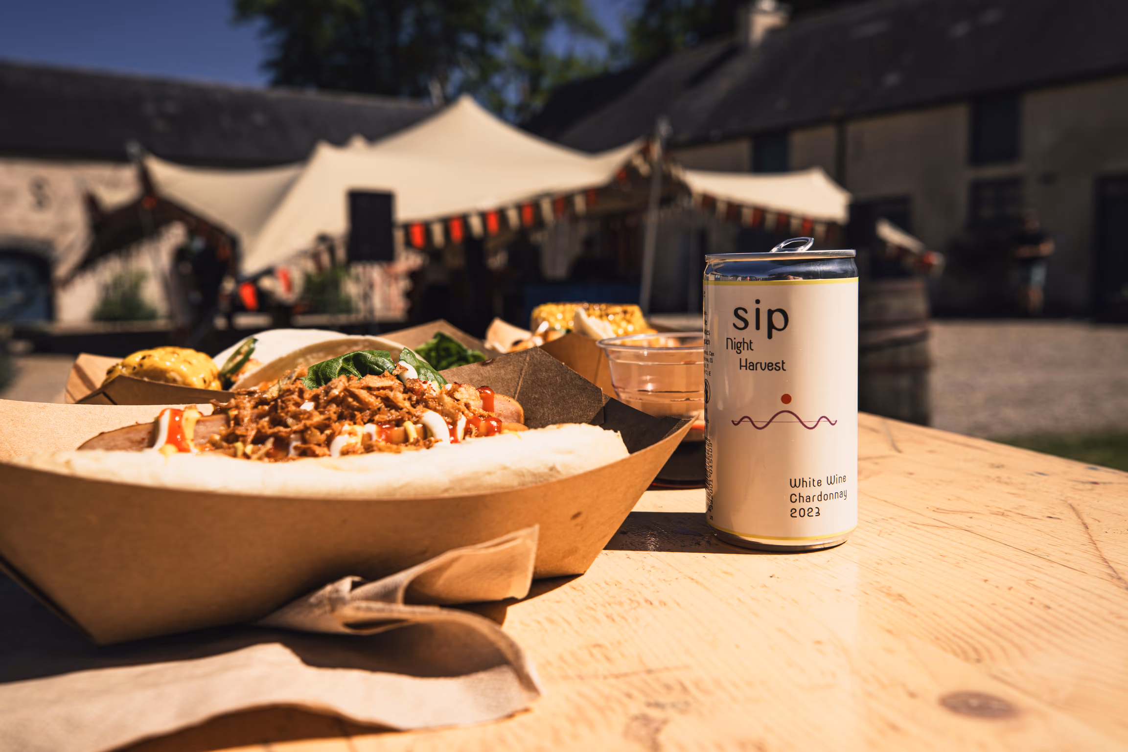 SIP Night Harvest can paired with bao buns at an outdoor festival